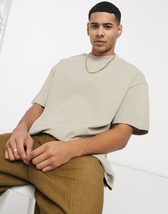 Бежевая футболка Weekday Great-Бежевый