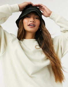 Черная парусиновая панама с контрастной строчкой ASOS DESIGN-Черный цвет