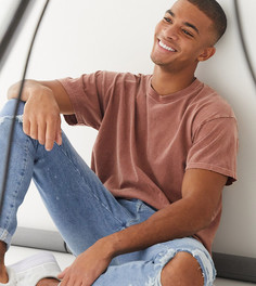 Темно-розовая футболка с круглым вырезом New Look-Розовый