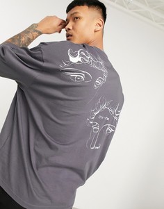 Черная футболка в стиле oversized с рисунком статуи на спине ASOS DESIGN-Черный цвет