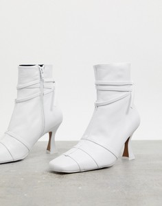 Белые кожаные ботинки на каблуке ASOS DESIGN Ryder-Белый