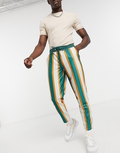 Полосатые зауженные джоггеры от комплекта ASOS DESIGN-Многоцветный