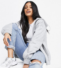 Серый худи в стиле oversized с молнией спереди Daisy Street