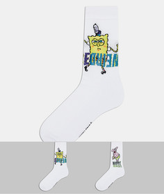 Набор из двух пар спортивных носков с дизайном «Губка Боб и Патрик» ASOS DESIGN-Многоцветный