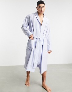 Халат из ткани в полоску от комплекта ASOS DESIGN-Голубой