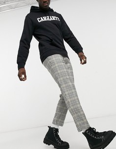 Суженные книзу укороченные брюки в мелкую разноцветную клетку Burton Menswear-Многоцветный