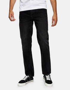 Черные выбеленные джинсы прямого кроя Topman-Черный