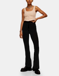 Черные расклешенные брюки Topshop-Черный цвет