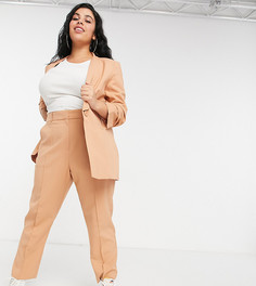 Пудровые комбинируемые брюки до щиколотки ASOS DESIGN Curve-Розовый цвет