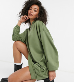 Платье-худи мини цвета хаки ASOS DESIGN Tall-Зеленый цвет