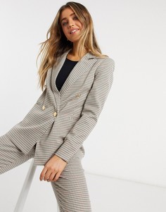 Блейзер в коричневую клетку от комплекта Miss Selfridge-Многоцветный