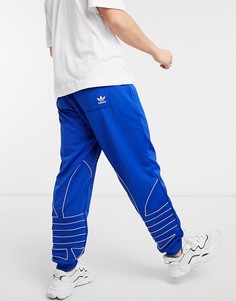 Синие спортивные джоггеры с контурным логотипом-трилистником adidas Originals-Голубой