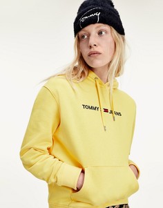 Худи желтого цвета с логотипом на груди Tommy Jeans-Желтый