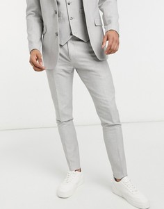 Серые фактурные брюки скинни ASOS DESIGN-Серый