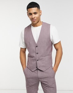Приталенный жилет винного цвета ASOS DESIGN wedding-Фиолетовый цвет