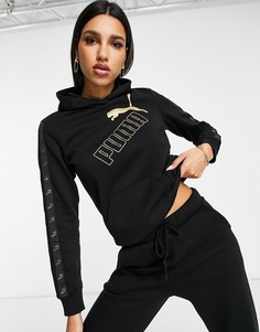 Черно-золотистый худи PUMA Amplified-Черный цвет