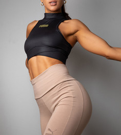 Светло-коричневые шорты-леггинсы PUMA x Stef Fit эксклюзивно для ASOS-Светло-коричневый
