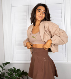 Мини-юбка с отворачивающимся поясом шоколадного цвета Puma x Stef Fit эксклюзивно для ASOS-Коричневый цвет