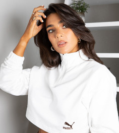 Кремовый укороченный свитшот на короткой молнии Puma x Stef Fit эксклюзивно для ASOS-Белый