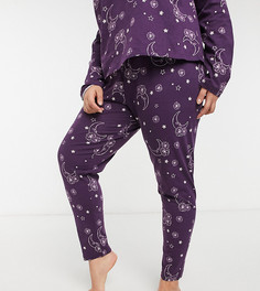 Эксклюзивные фиолетовые комбинируемые пижамные леггинсы с принтом карт Таро ASOS DESIGN Curve-Фиолетовый цвет