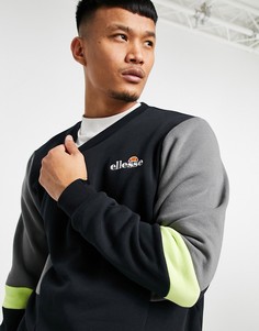 Черный свитшот в стиле колор блок ellesse Pineapples-Черный цвет