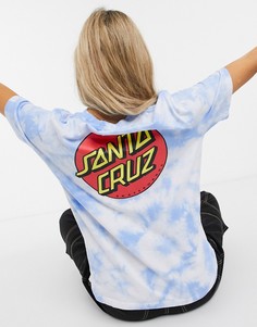 Футболка в голубой и розовой расцветке тай-дай Santa Cruz Classic Dot