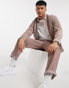 Розовая вельветовая рубашка от комплекта ASOS DESIGN-Розовый цвет