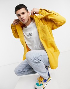 Вельветовая oversized-рубашка горчичного цвета в стиле 90-х ASOS DESIGN-Желтый