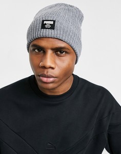 Серая шапка-бини в рубчик PUMA-Серый