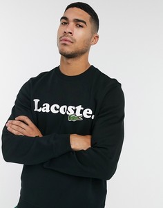 Черный свитшот с большим логотипом с крокодилом Lacoste