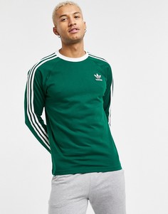 Зеленый лонгслив adidas Originals