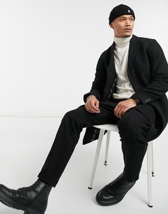Черное пальто Selected Homme-Черный