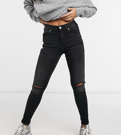Черные зауженные джинсы с рваной отделкой Dr Denim Petite Lexy-Черный цвет