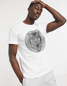 Белая футболка с принтом льва Jack & Jones Premium-Белый