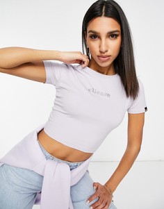 Сиреневый кроп-топ с логотипом из страз ellesse – эксклюзивно для ASOS-Фиолетовый