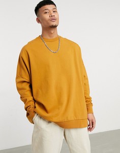 Выбеленный желтый oversized-свитшот c необработанными краями ASOS DESIGN