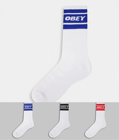 Набор из трех пар белых носков Obey cooper II-Белый