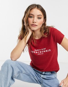 Красная футболка с логотипом Abercrombie & Fitch-Красный