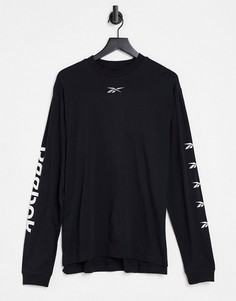 Черная футболка с длинными рукавами Reebok Training-Черный цвет
