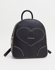 Большой черный рюкзак с украшением в форме сердца Love Moschino-Черный цвет