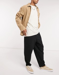 Черные суженные книзу oversized-джоггеры ASOS DESIGN-Черный