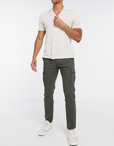 Строгие зауженные брюки карго цвета хаки Jack & Jones Intelligence-Зеленый цвет