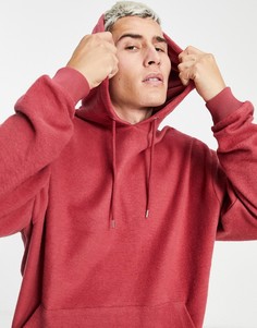 Красный худи oversized с флисовой изнанкой ASOS DESIGN