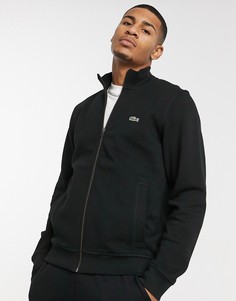 Черный свитшот на молнии с высоким воротником Lacoste