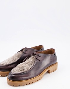 Коричневые туфли с вставкой из искусственного меха H by Hudson-Коричневый цвет