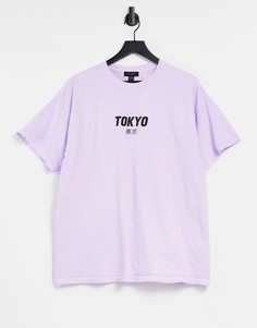 Лиловая футболка с принтом "Tokyo" New Look-Фиолетовый цвет