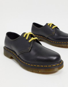 Темно-серые туфли с тремя люверсами Dr Martens 1461-Серый