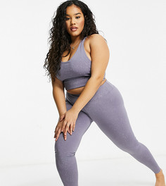 Спортивные леггинсы с эффектом кислотной стирки ASOS 4505 Curve-Голубой