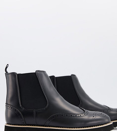 Черные ботинки челси в стиле casual для широкой стопы Truffle Collection-Черный цвет