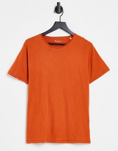 Рыжая футболка из органического хлопка Knowledge Cotton Apparel-Оранжевый цвет